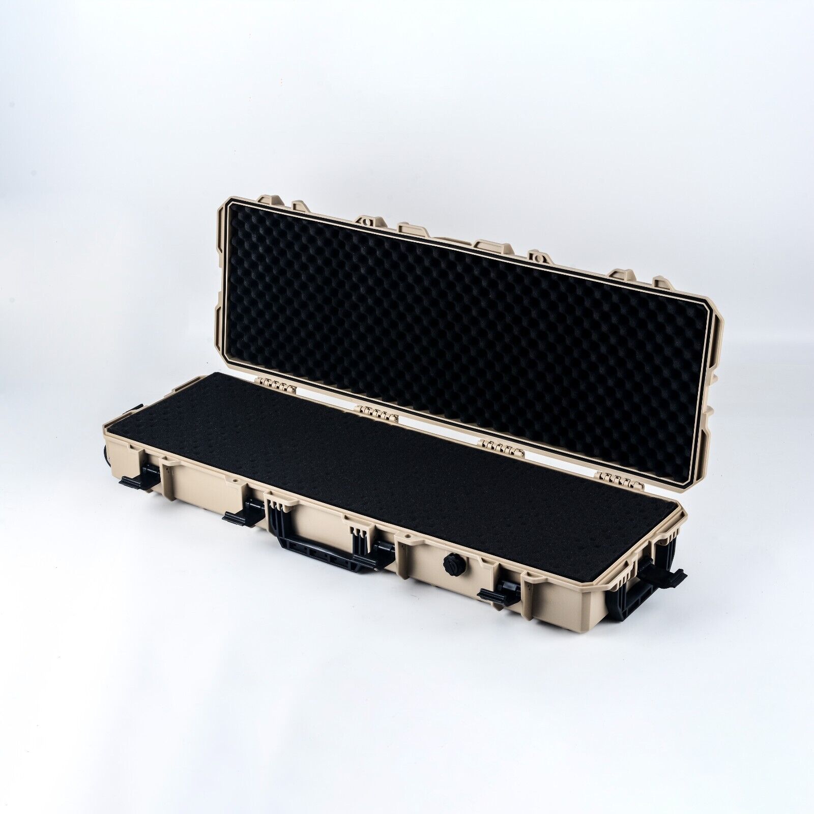 Large Wheeled Airsoft Rifle Hard Gun Case - (Wave and pick and pluck) Tan
