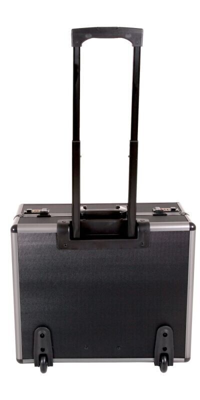 Aluminium Black Pilot Case Wheeled Briefcase Carry Case Travel Work Business
