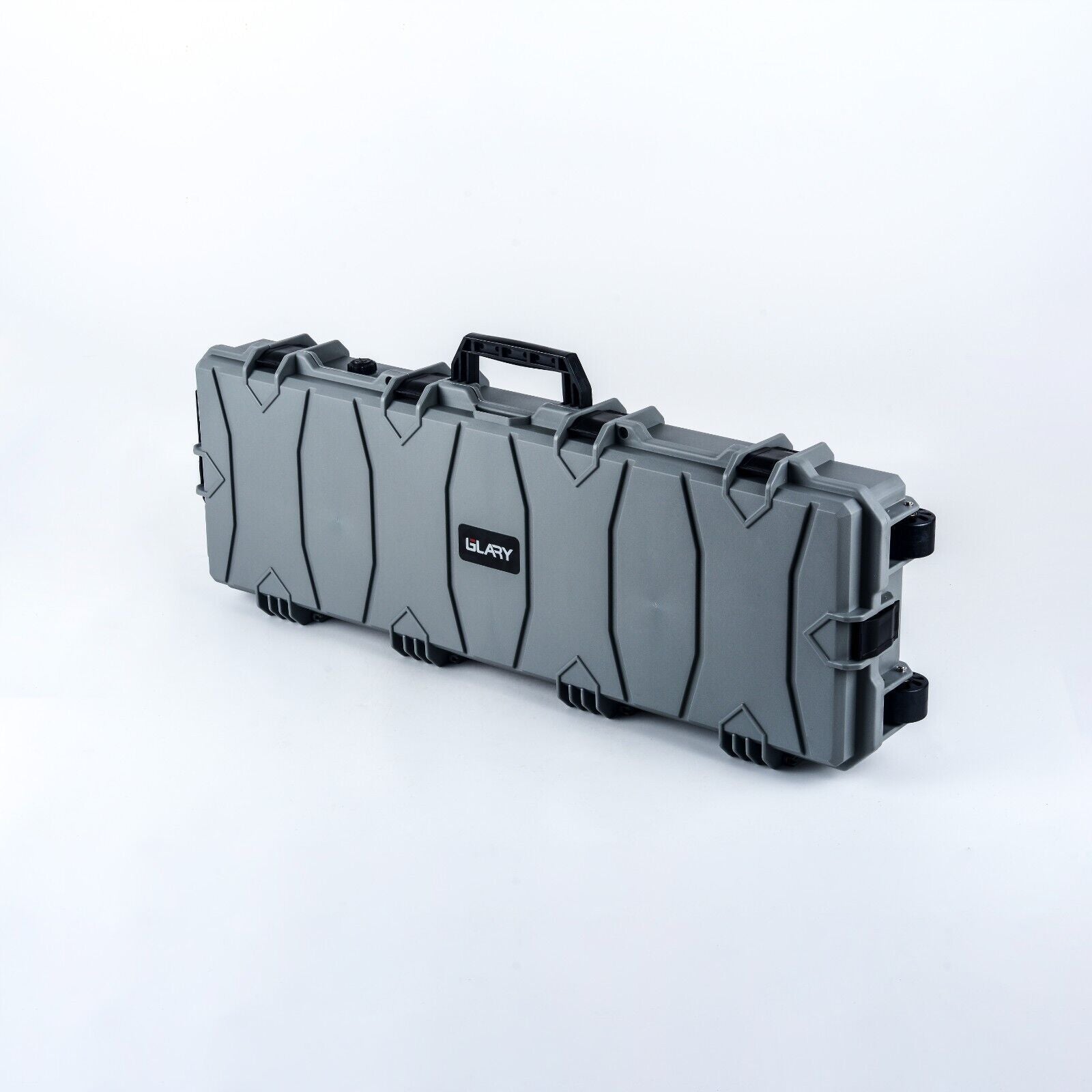 Large Wheeled Airsoft Rifle Hard Gun Case - Grey (Wave and pick and pluck)