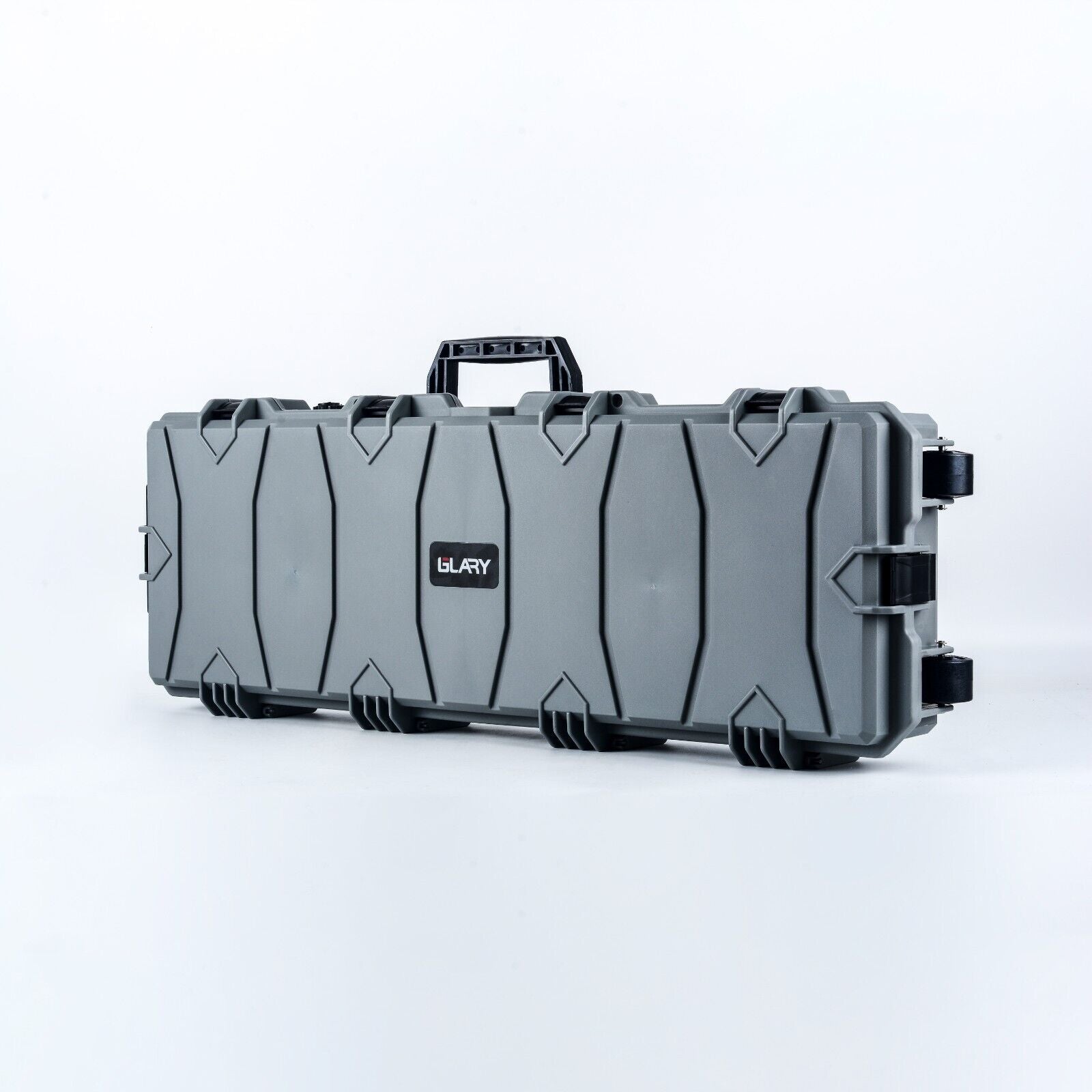 Large Wheeled Airsoft Rifle Hard Gun Case - Grey (Wave and pick and pluck)