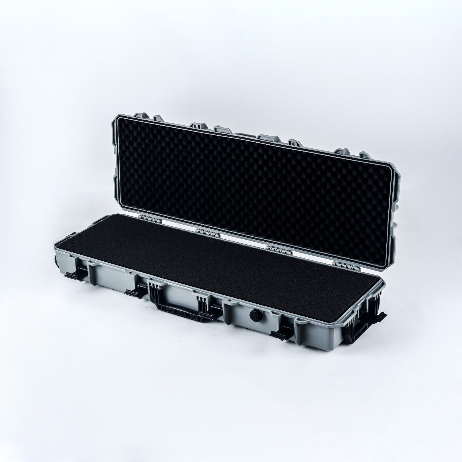 Large Wheeled Airsoft Rifle Hard Gun Case - Grey (Wave and pick and pluck)
