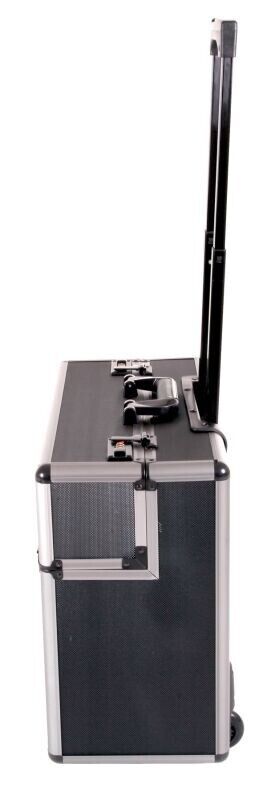 Pro XL Black / Gun Metal Aluminium Pilot Wheeled Trolley Case Hard Briefcase