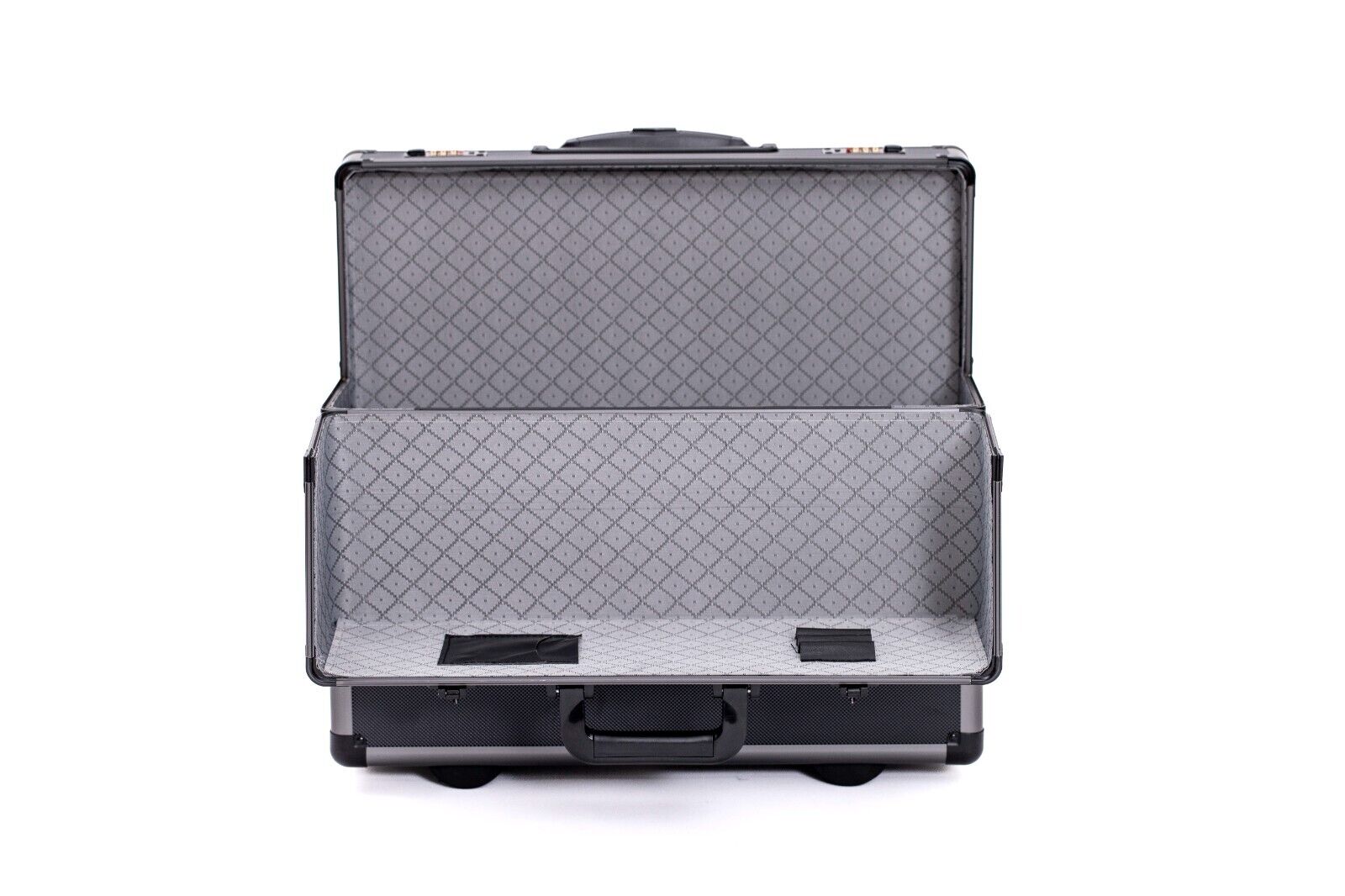 Pro XL Black / Gun Metal Aluminium Pilot Wheeled Trolley Case Hard Briefcase