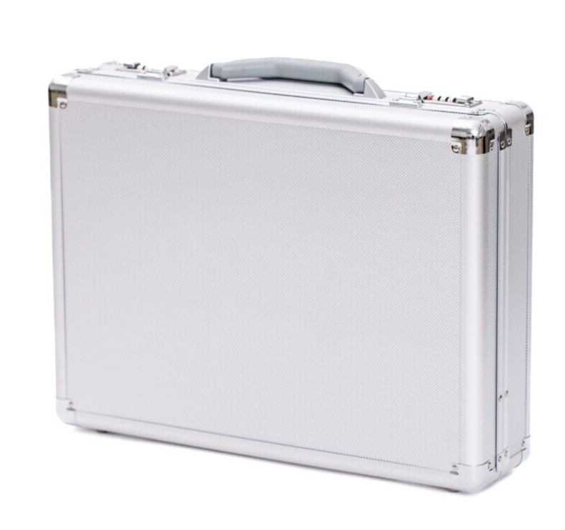 Aluminium Silver secure lock Pilot Case Briefcase Carry Travel Work Business Bag