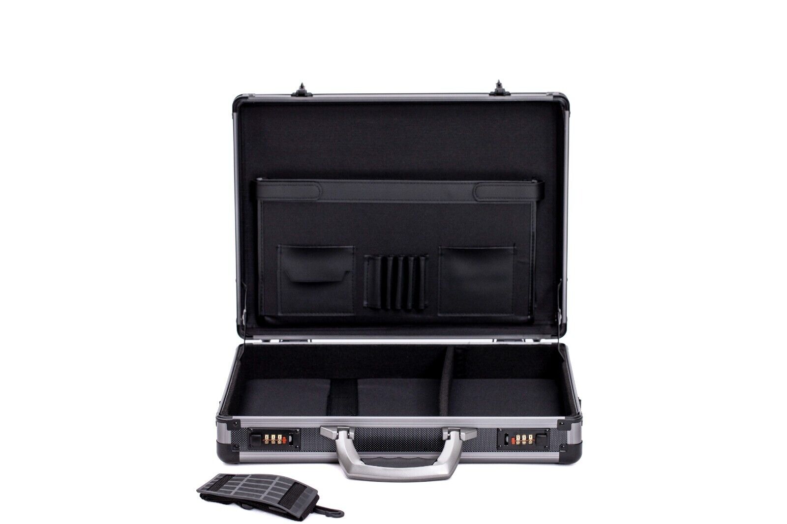Pro Aluminium Executive Laptop Padded Briefcase Attache Case Black