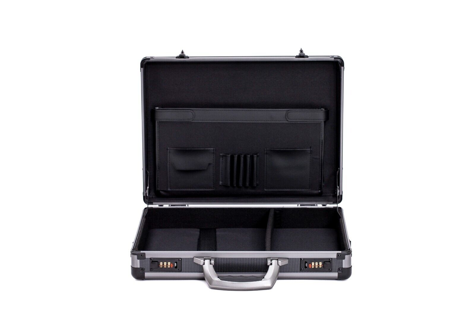 Pro Aluminium Executive Laptop Padded Briefcase Attache Case Black