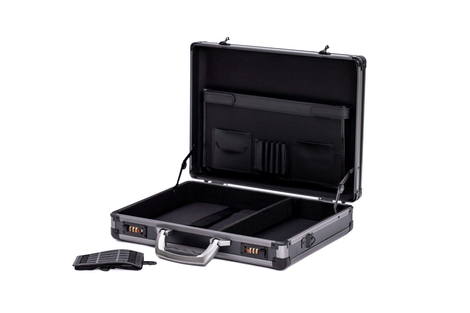 Pro Aluminium Executive Laptop Padded Briefcase Attache Case Black