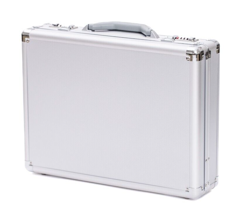 Aluminium Silver secure lock Pilot Case Briefcase Carry Travel Work Business AR