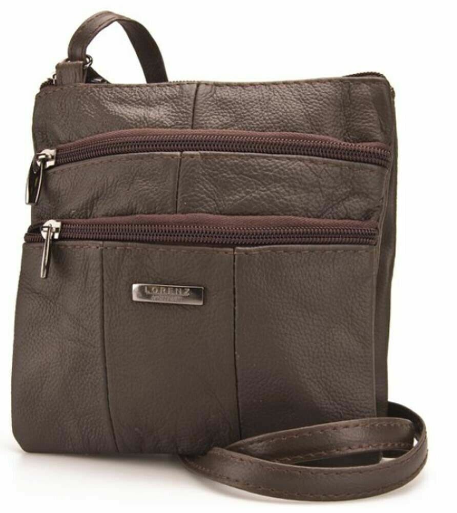 LORENZ Real Leather Small Womens Ladies Cross Body Shoulder Bag