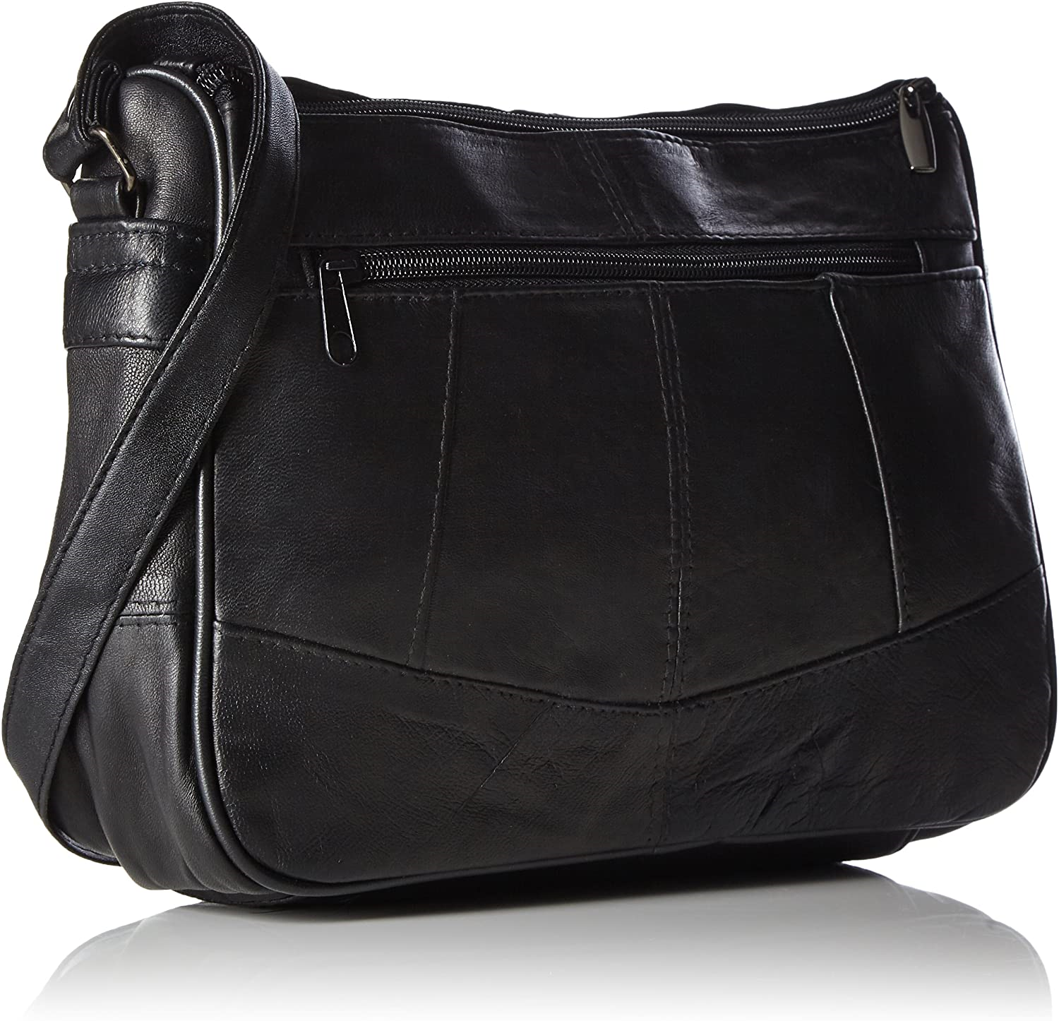 Leather Ladies Handbag - Black Lorenz Womens UK SELLER Most popular style