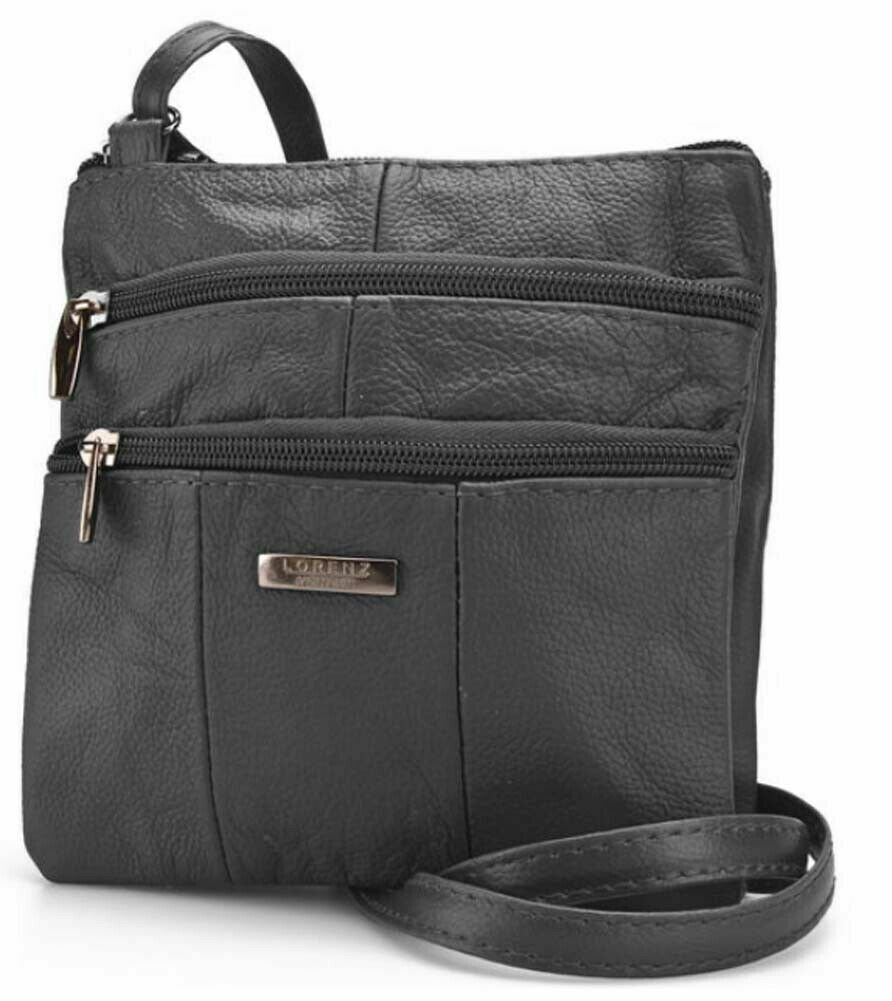 LORENZ Real Leather Small Womens Ladies Cross Body Shoulder Bag