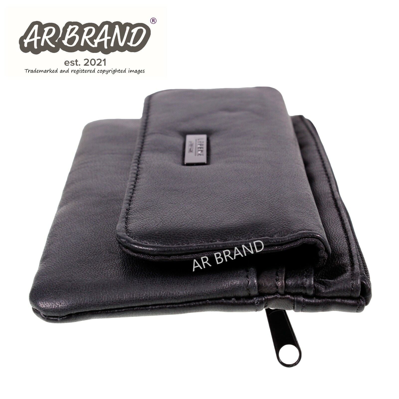 Womens Ladies Black Soft Leather Slim Purse