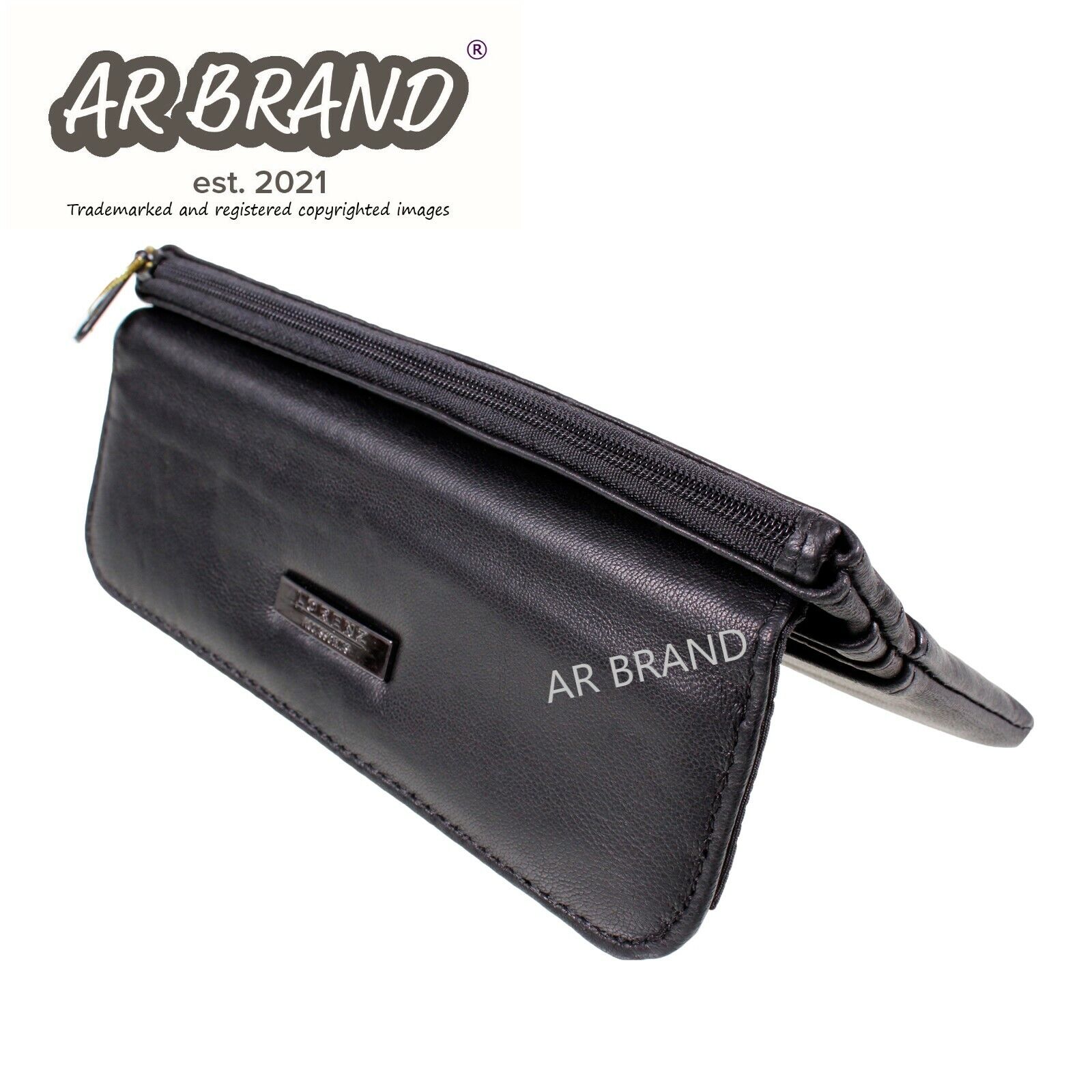 Womens Ladies Black Soft Leather Slim Purse