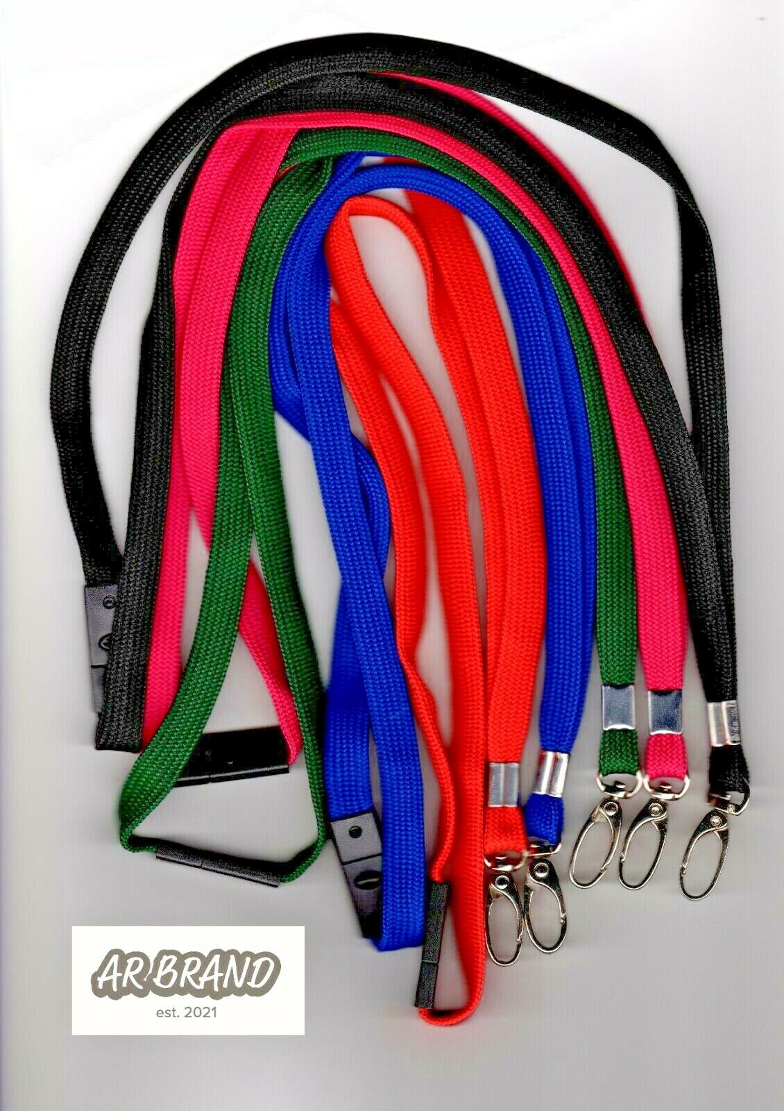 Lanyard Neck Strap With Strong Metal Lobster Clip - Fabric  50 PCS Black