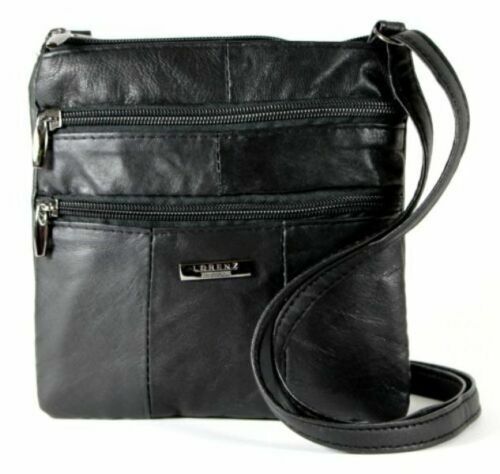 LORENZ Real Leather Small Womens Ladies Cross Body Shoulder Bag