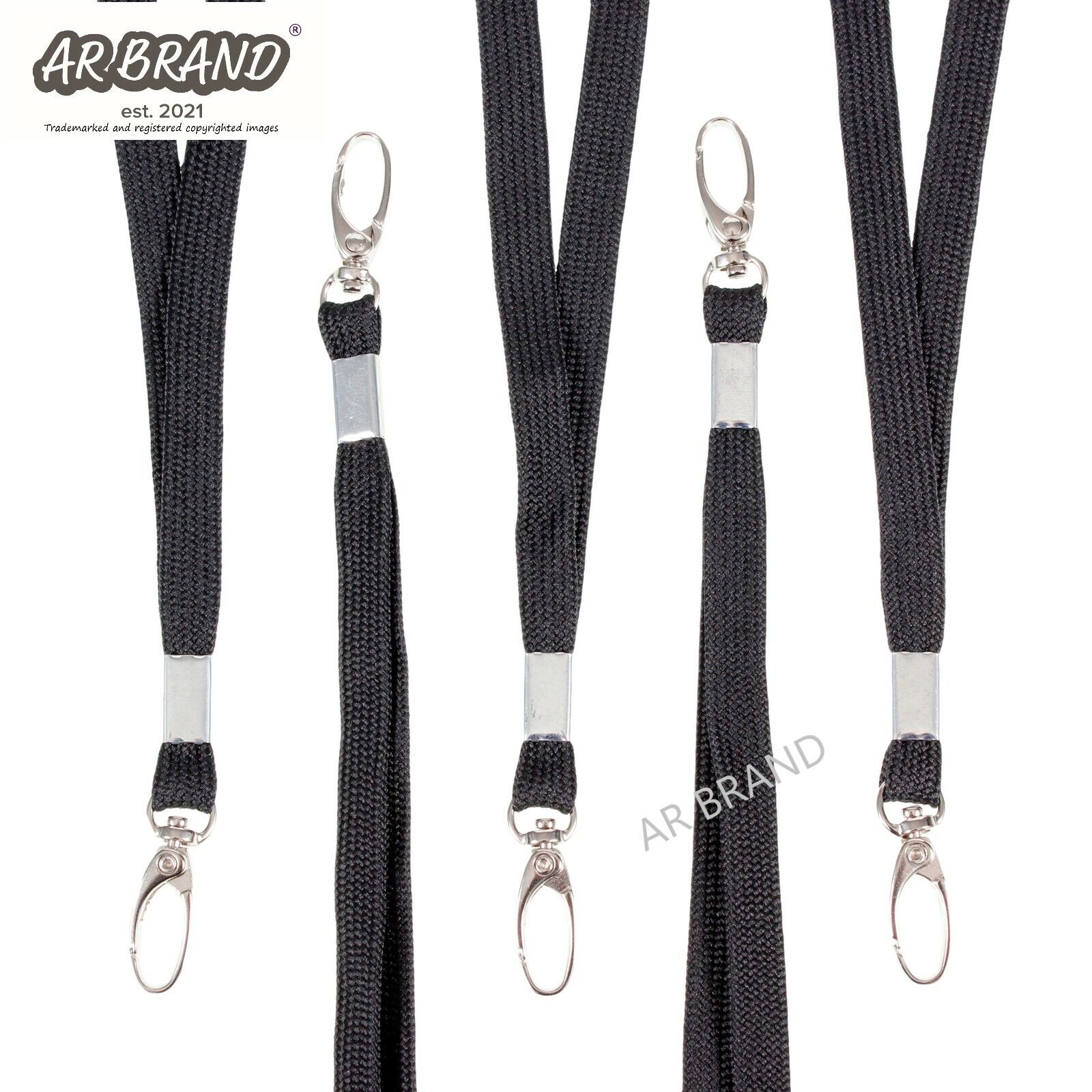 1 Lanyard Neck Strap With Strong Metal Lobster Clip - Fabric  1 PC Black