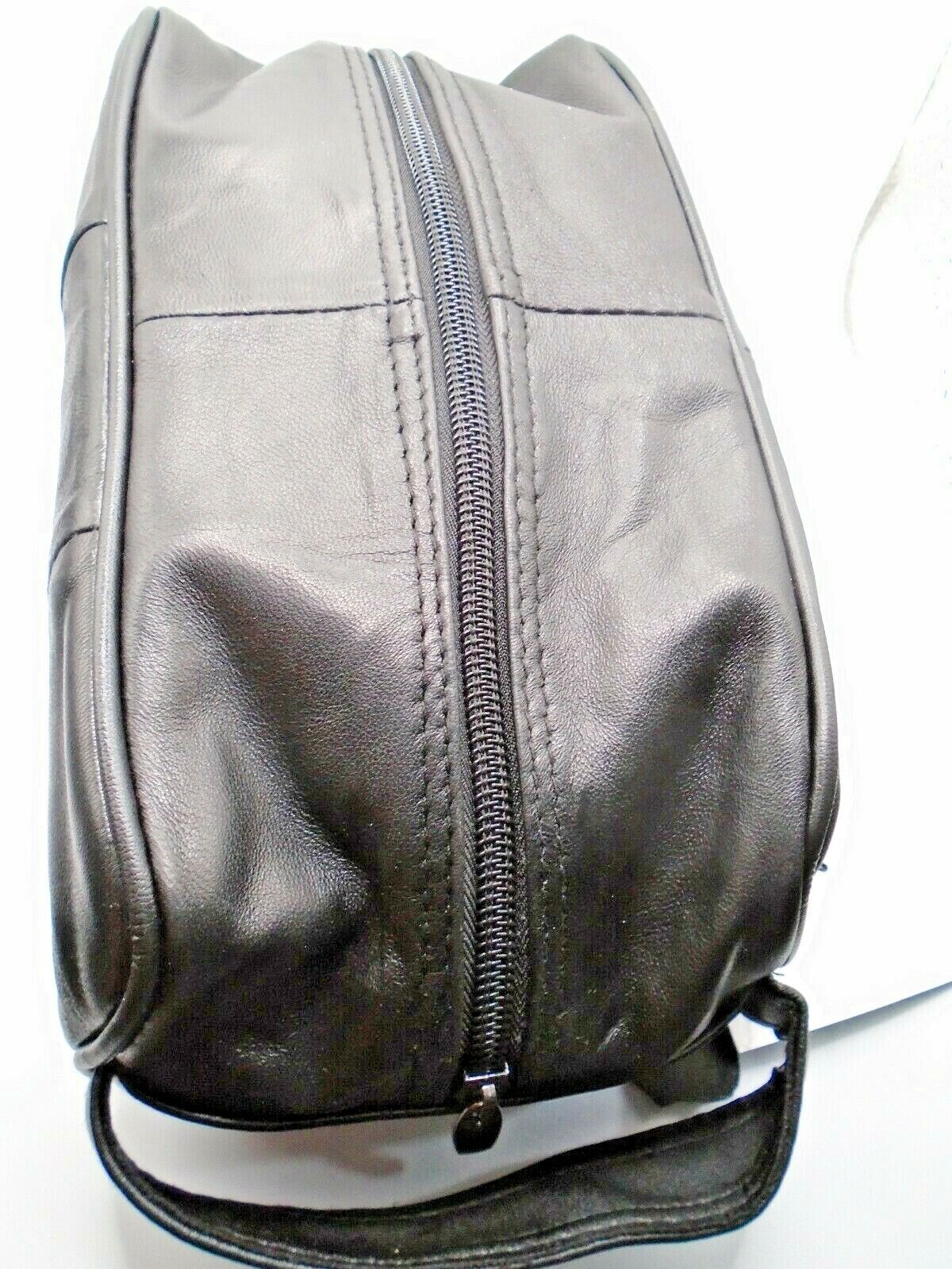MENS LEATHER TOILETRY TRAVEL WASHBAG TRAVEL OVERNIGHT GIFT AR