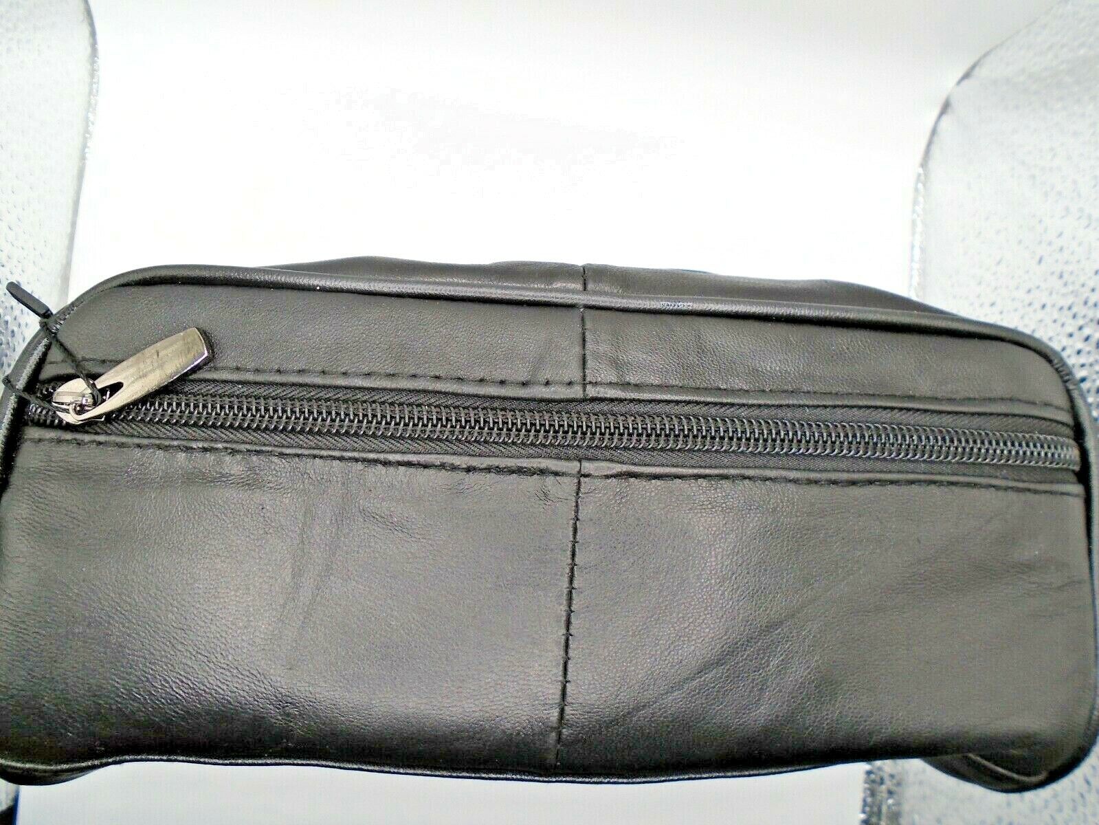 MENS LEATHER TOILETRY TRAVEL WASHBAG TRAVEL OVERNIGHT GIFT AR