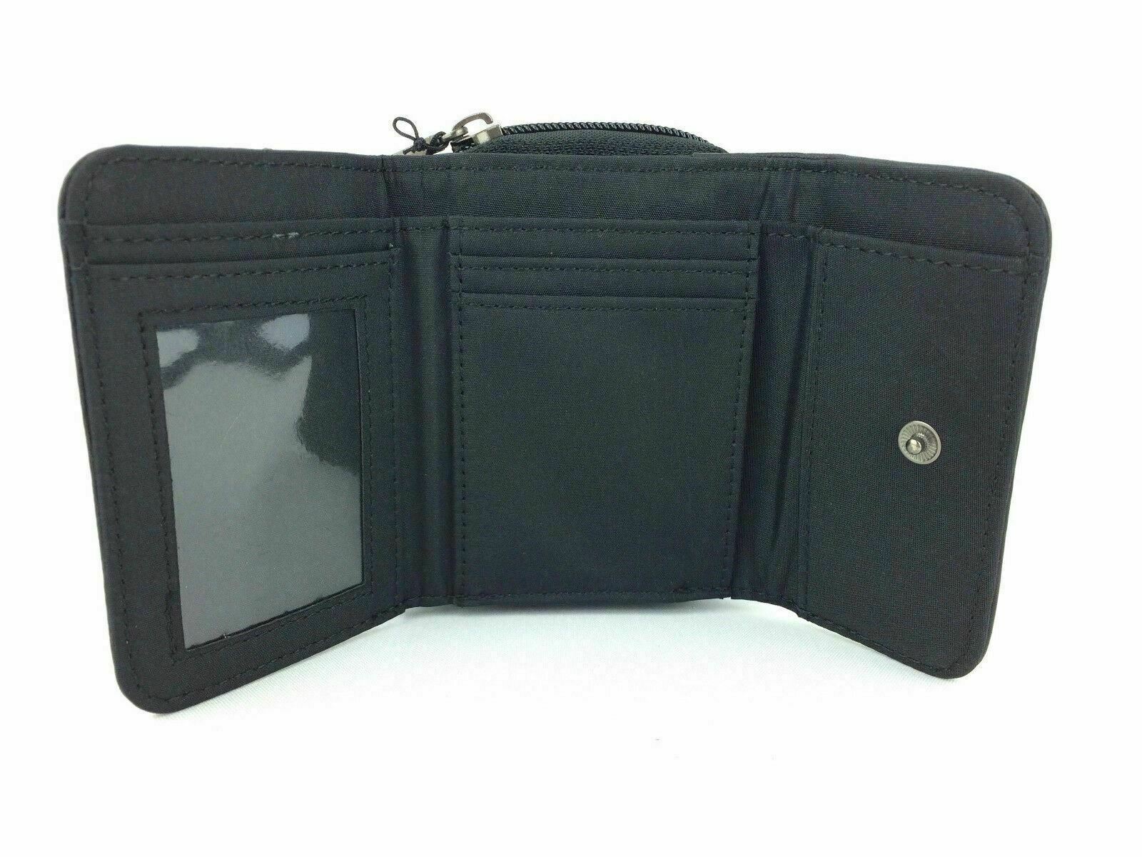 LADIES WOMENS LEATHER PURSE COIN CARD HOLDER BLACK RFID