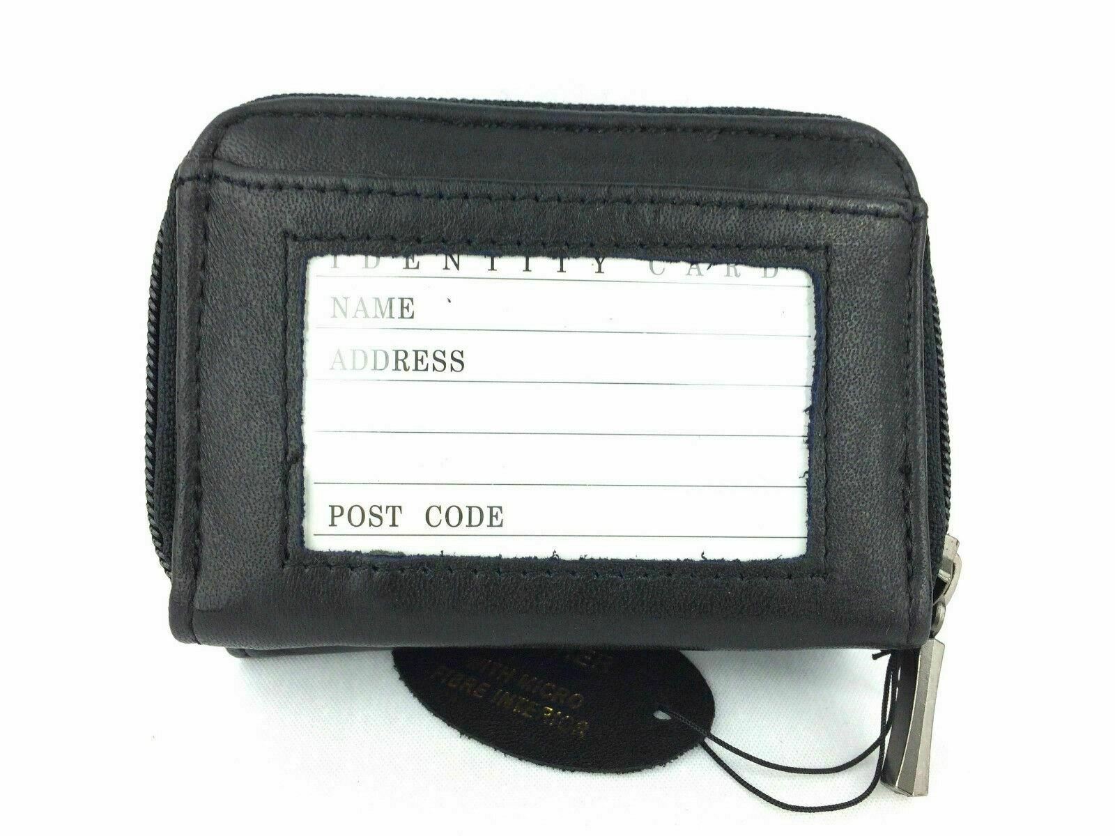 LADIES WOMENS LEATHER PURSE COIN CARD HOLDER BLACK RFID