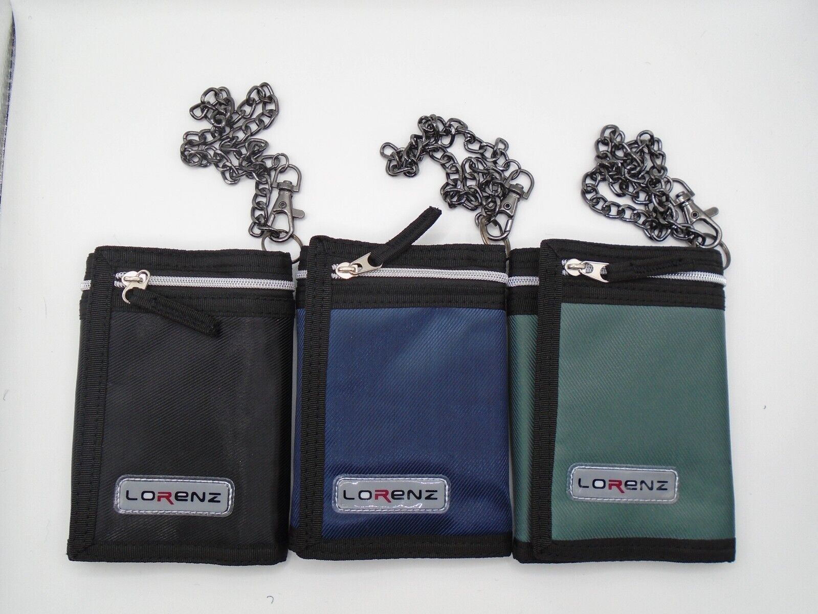 Mens Boys TriFold Sports Wallet with Security Chain Handy
