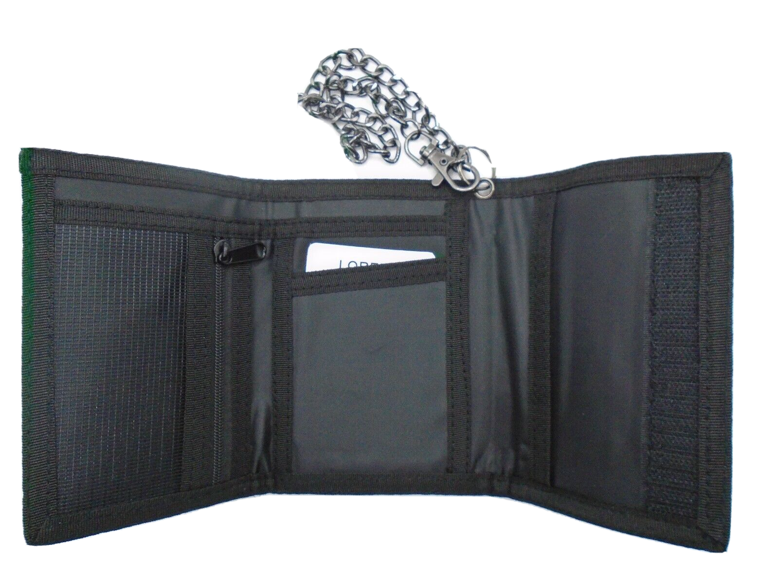 Mens Boys TriFold Sports Wallet with Security Chain Handy