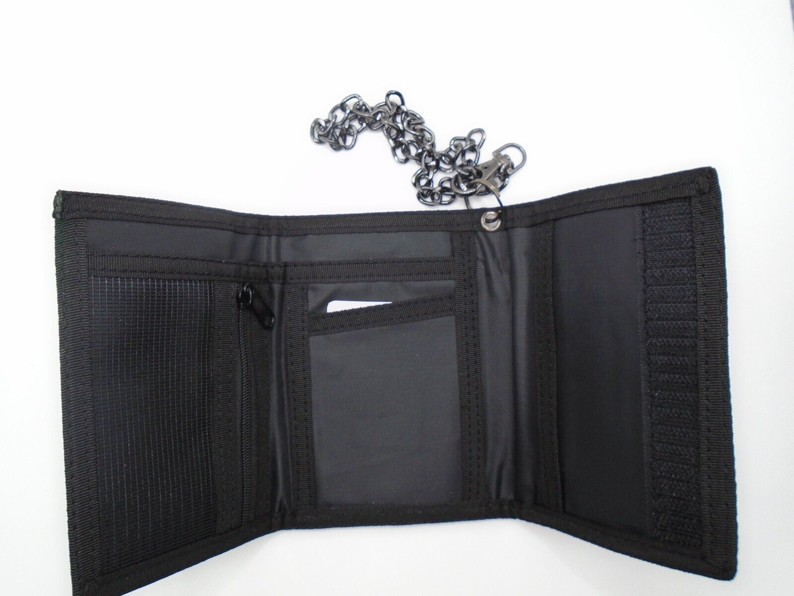 Mens Boys TriFold Sports Wallet with Security Chain Handy