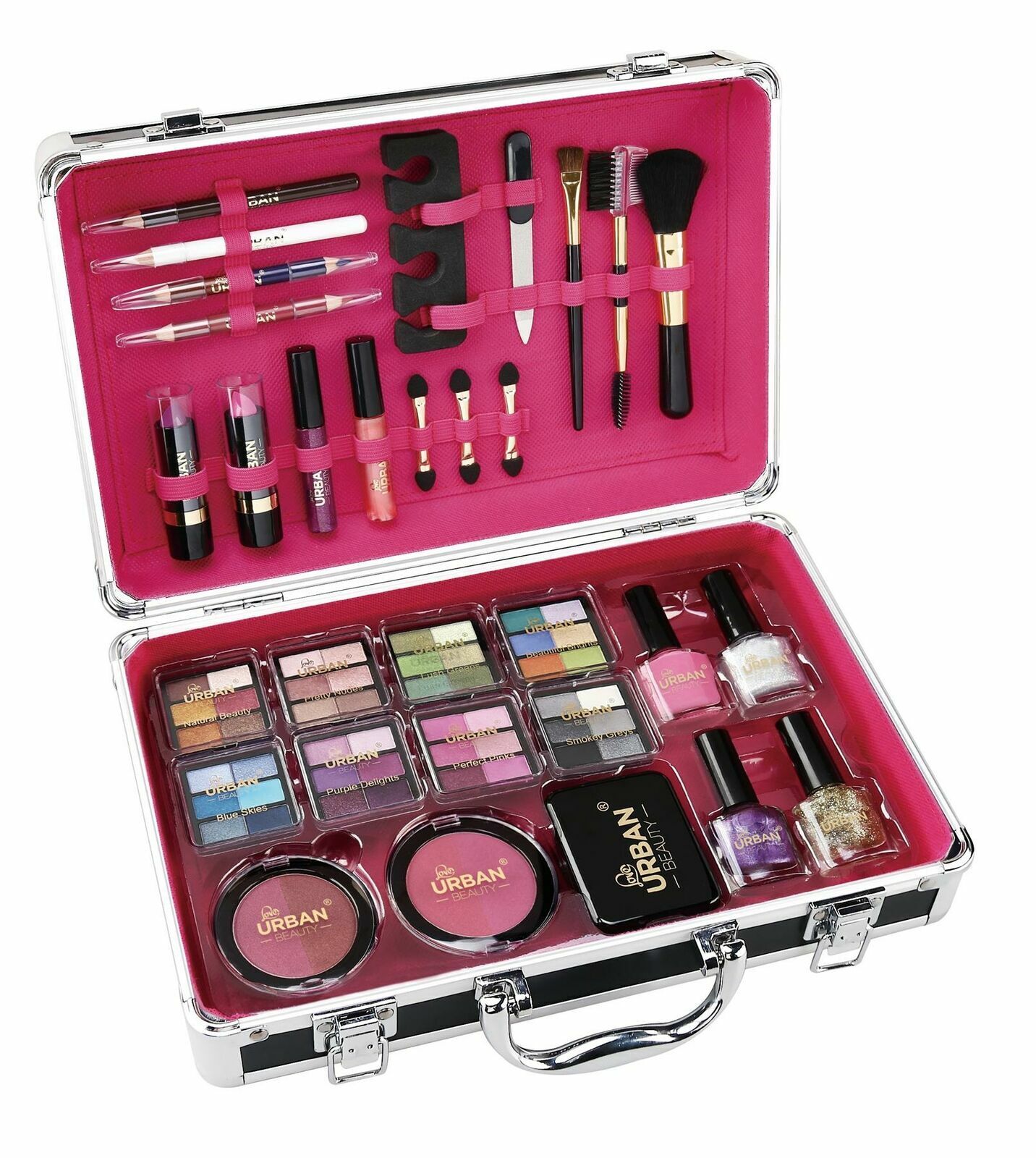 VANITY CASE BEAUTY COSMETIC SET GIFT TRAVEL MAKE UP CARRY BOX XMAS EYE SHADOW AR