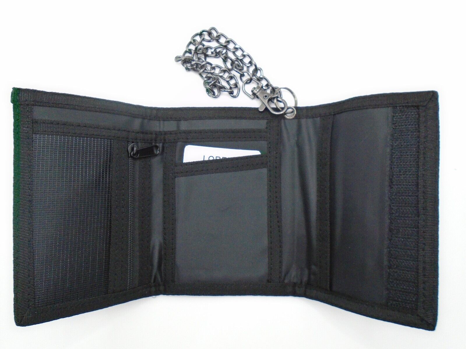 Mens Boys TriFold Sports Wallet with Security Chain Handy