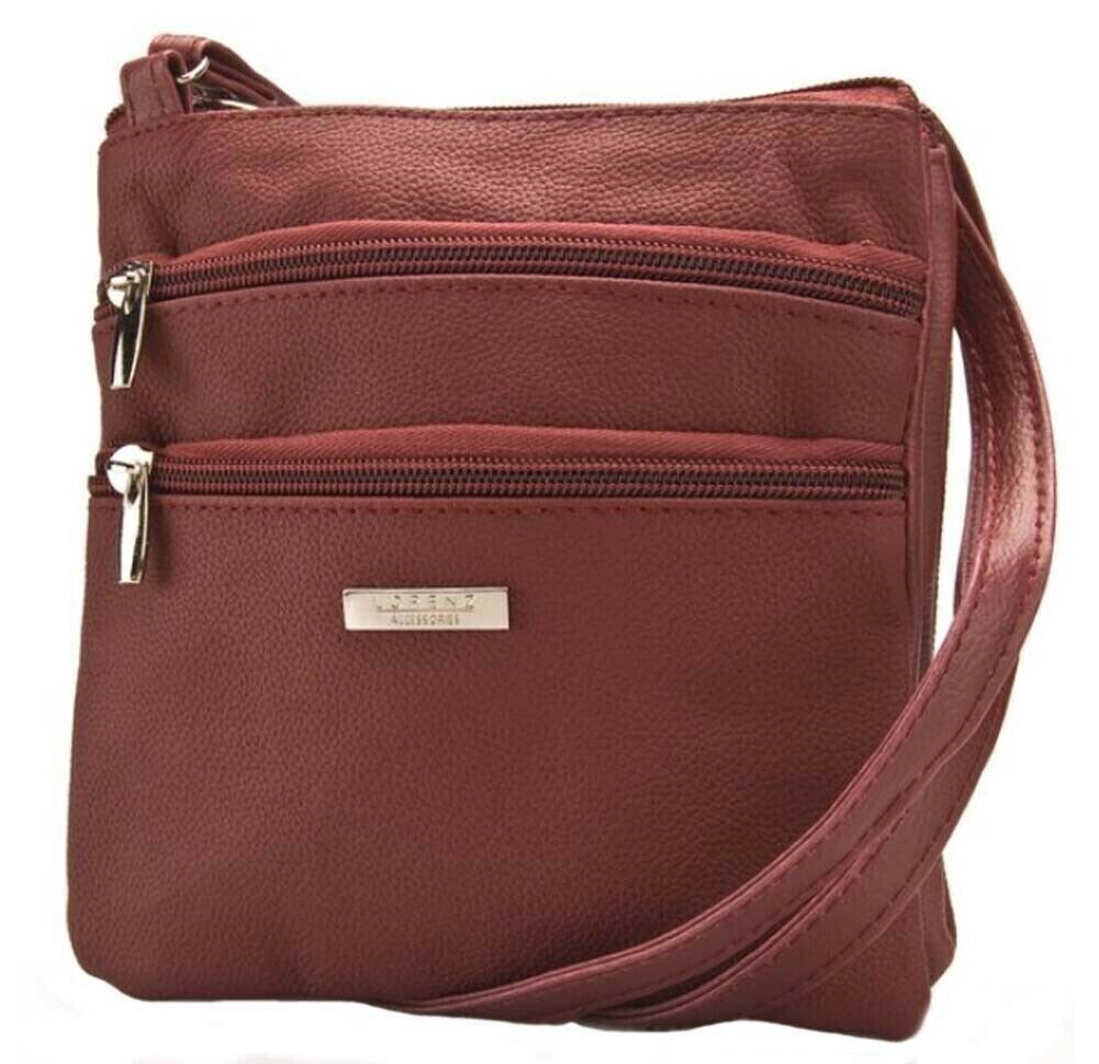 Leather Small Red Womens Ladies Cross Body Shoulder Bag Handbag UK
