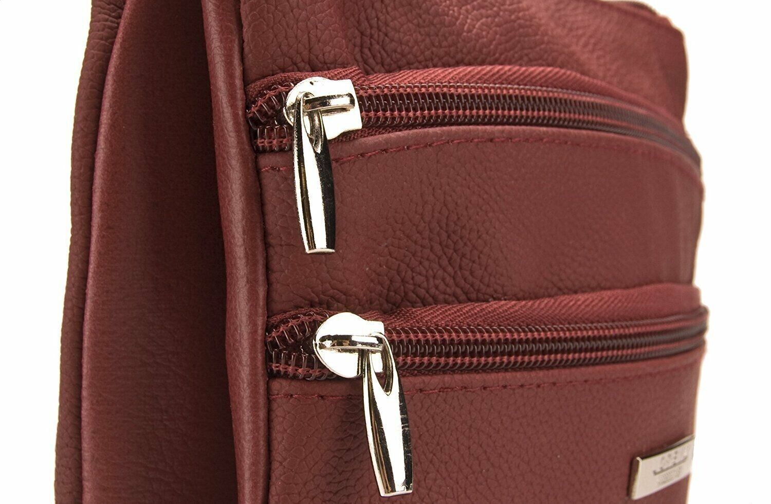 Leather Small Red Womens Ladies Cross Body Shoulder Bag Handbag UK