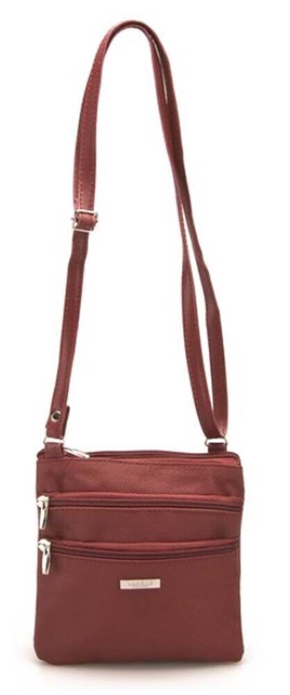 Leather Small Red Womens Ladies Cross Body Shoulder Bag Handbag UK