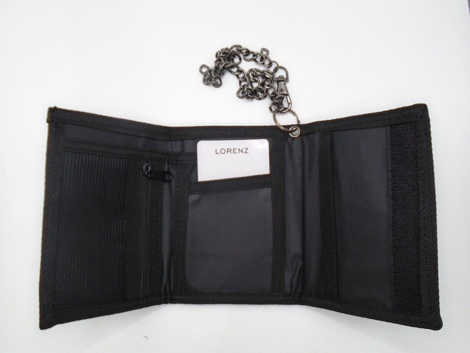Mens Boys TriFold Sports Wallet with Security Chain Handy