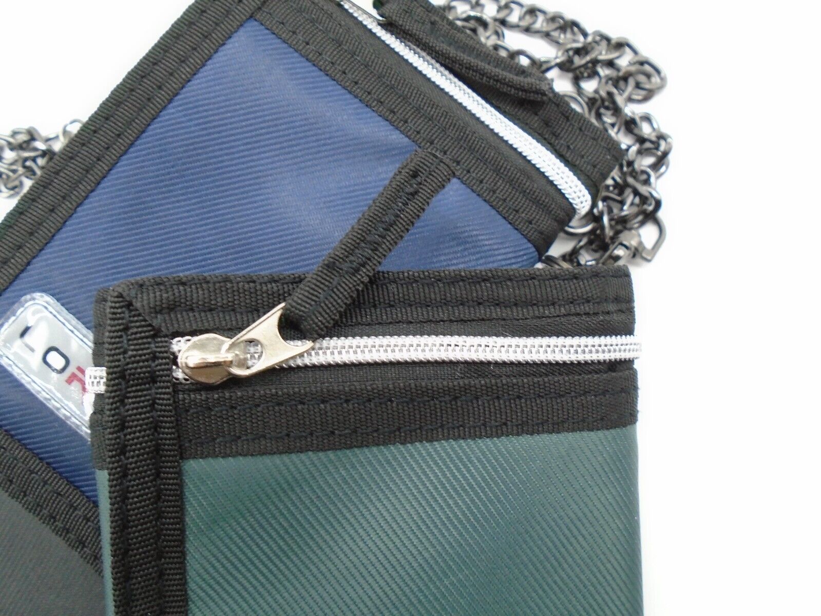 Mens Boys TriFold Sports Wallet with Security Chain Handy