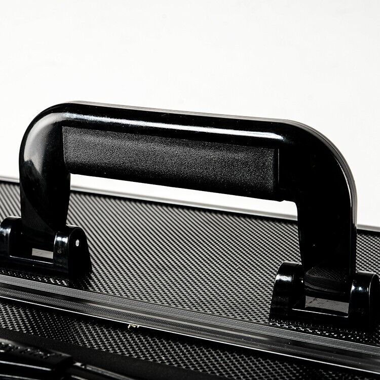 Pro Black Metal Aluminium Pilot Wheeled Trolley Case Hard Briefcase 4 Wheel