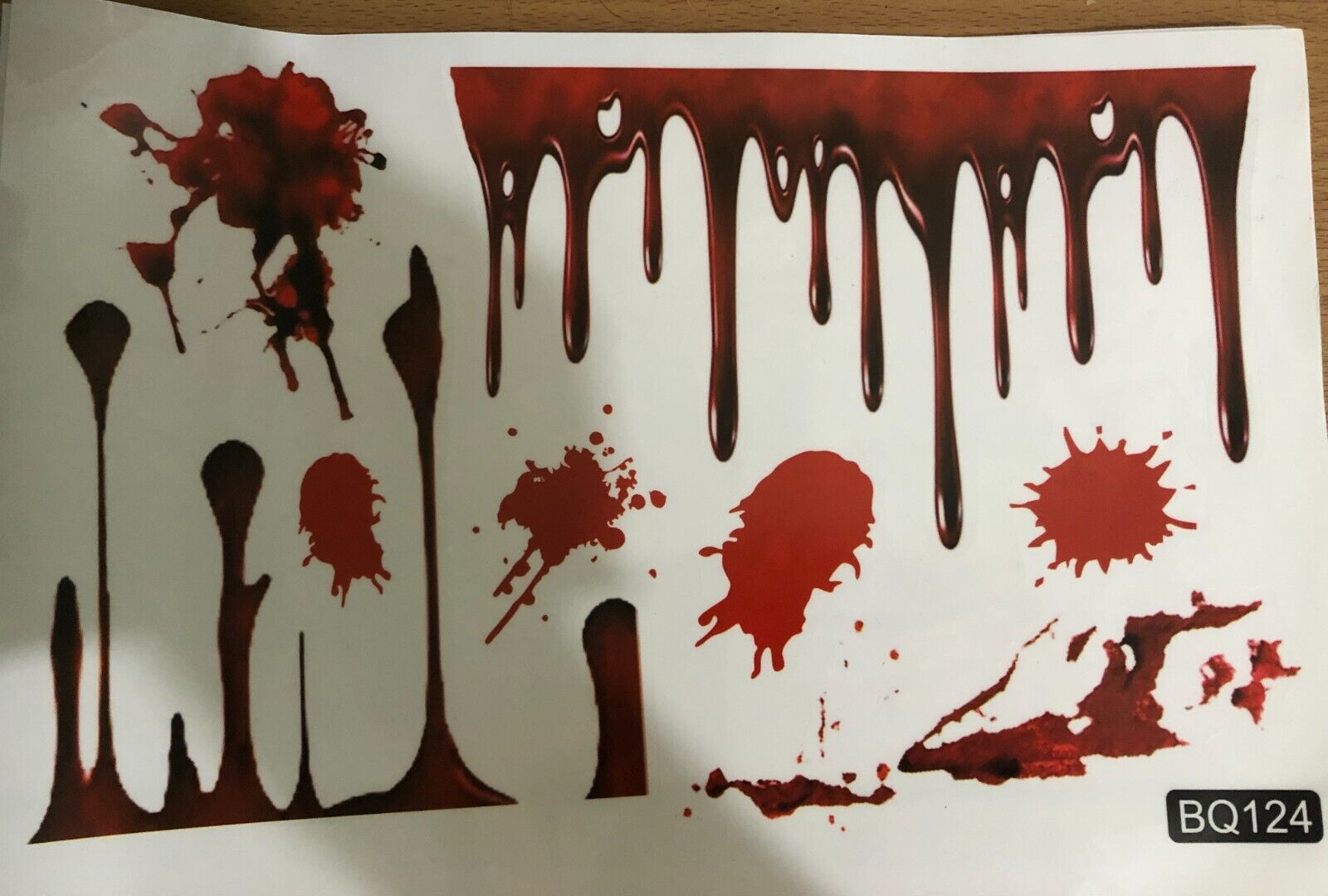 HALLOWEEN WINDOW STICKERS SCARY BLOOD HAND PARTY DECORATION BLOODY RED DECALS