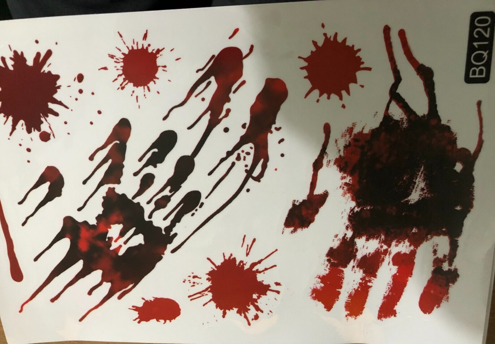 HALLOWEEN WINDOW STICKERS SCARY BLOOD HAND PARTY DECORATION BLOODY RED DECALS