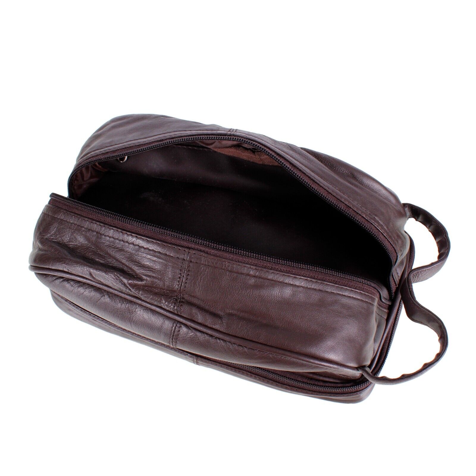 Leather Toiletry Bag For Men Large Travel Wash Bag Shaving / Water-Resistant UK