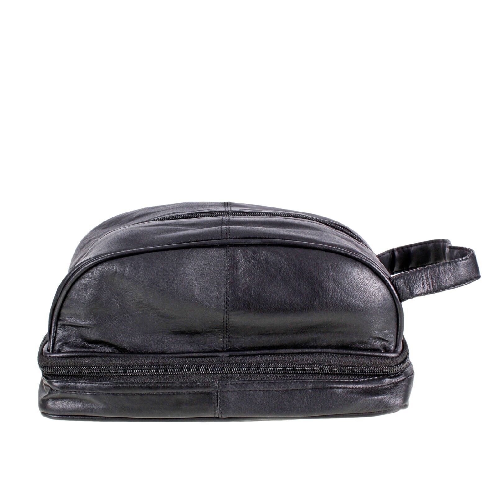 Leather Toiletry Bag For Men Large Travel Wash Bag Shaving / Water-Resistant BK