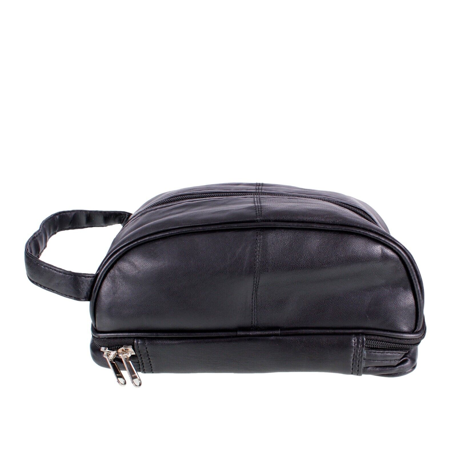 Leather Toiletry Bag For Men Large Travel Wash Bag Shaving / Water-Resistant BK