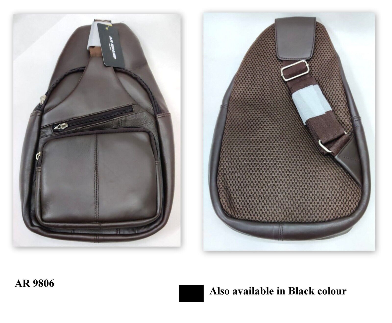 Men Backpack Leather Shoulder Bag Chest Bag Messenger Cross Body Travel Bag AR