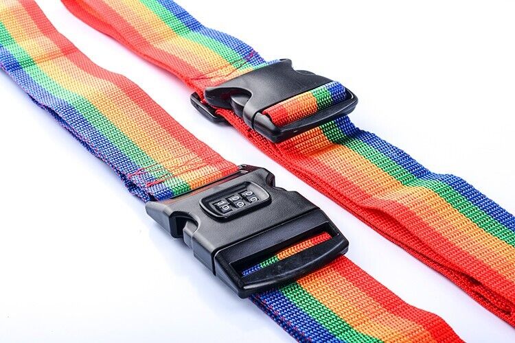 2 x Travel Set Luggage Bag Strap Suitcase Luggage Address Tag Combination Lock B