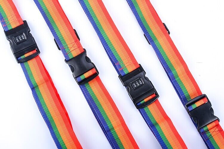 2 x Travel Set Luggage Bag Strap Suitcase Luggage Address Tag Combination Lock A