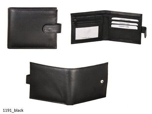 WHOLESALE Mens Boys Genuine  Real Leather Wallets Black JOB LOT