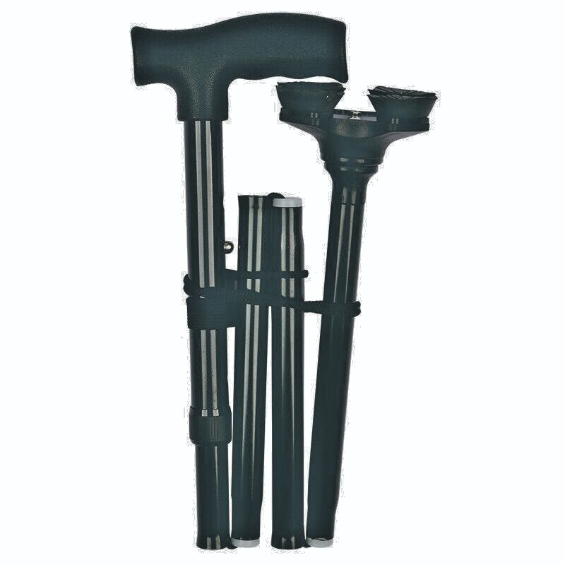 Walking stick, portable, four-legged crutch, strong stable