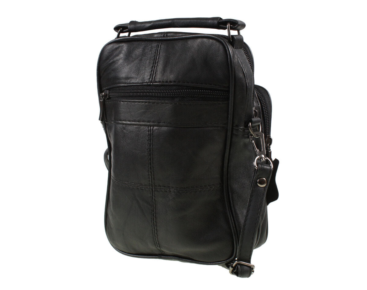Mens/Ladies Leather Shoulder/Carry/Travel/Flight Bag Multiple Pocket