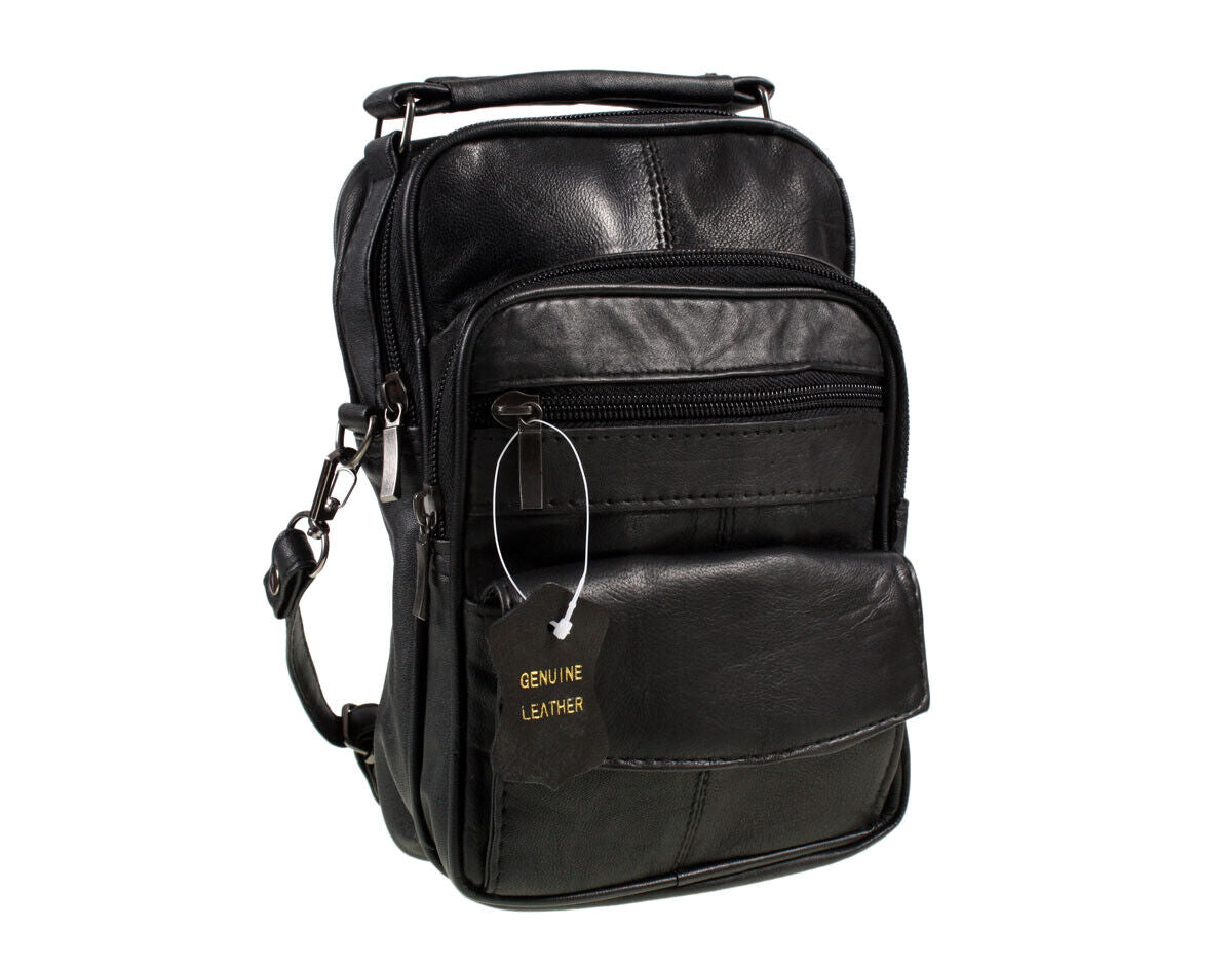 Mens/Ladies Leather Shoulder/Carry/Travel/Flight Bag Multiple Pocket
