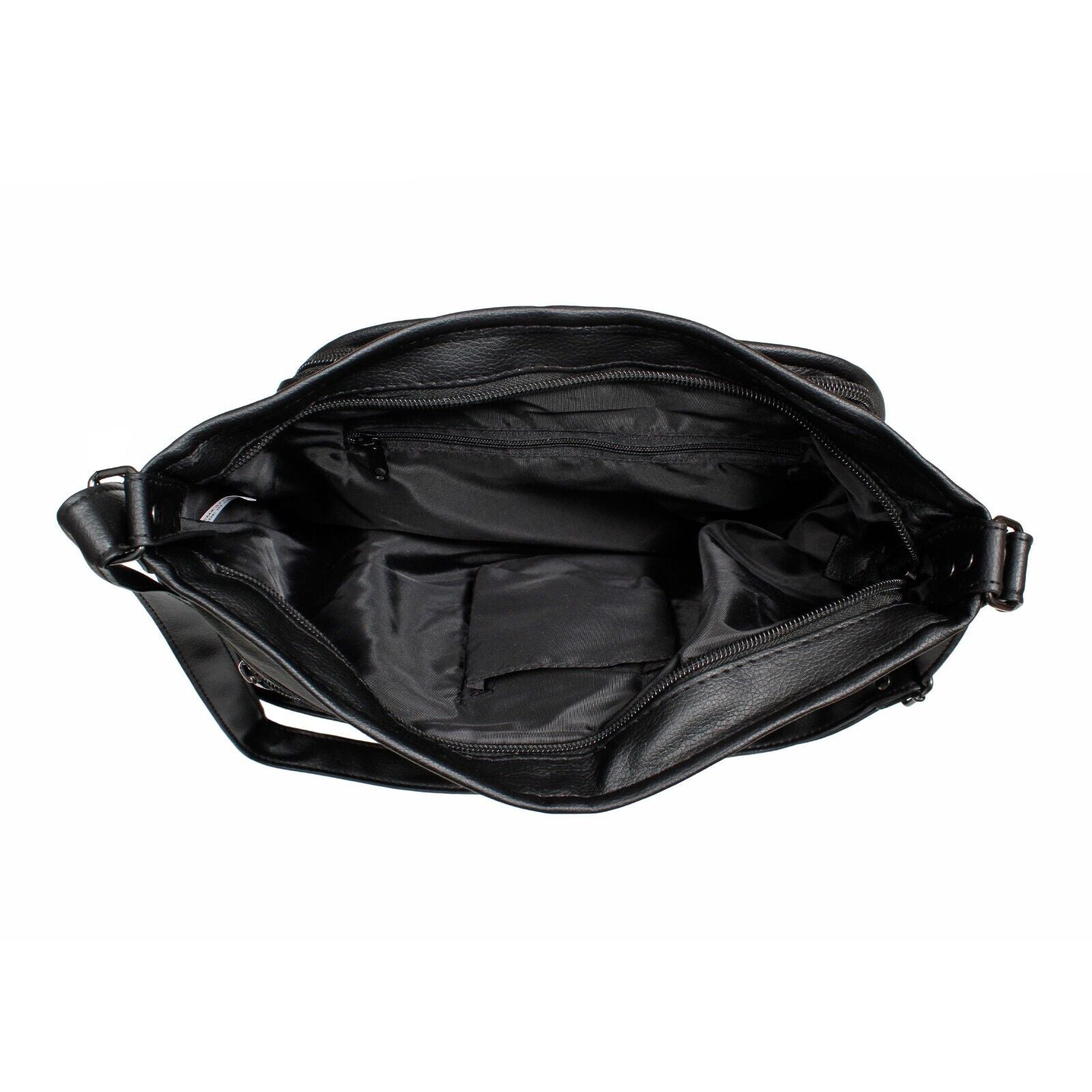 Ladies Women Real Leather Handbag Cross Body Bag Shoulder Handbag Black UK