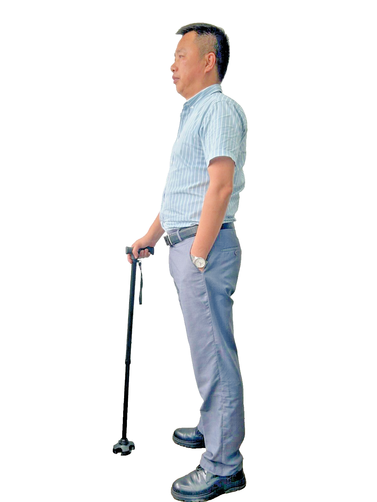 EXTENDABLE Walking stick, portable, four-legged crutch, strong stable UK
