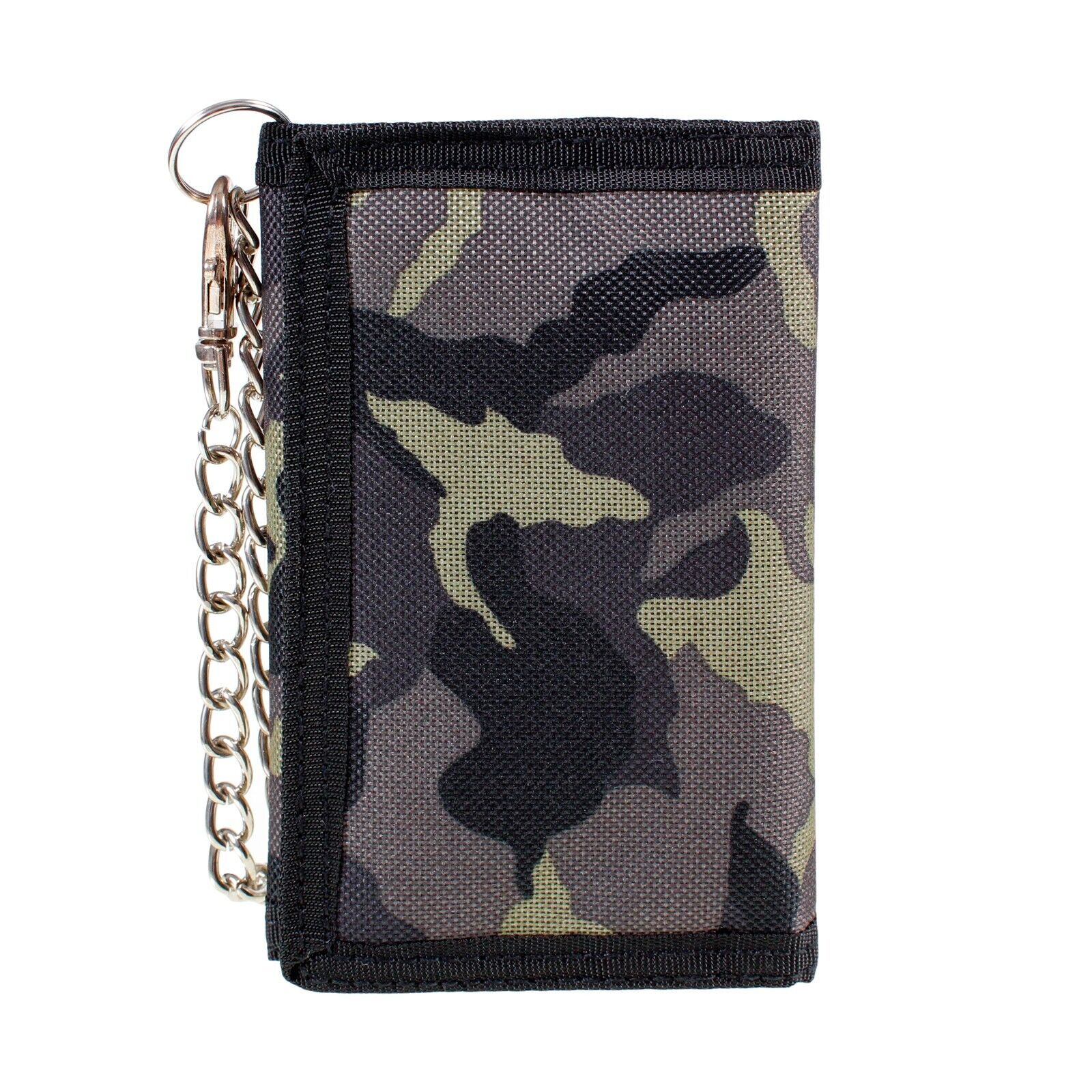 Canvas Trifold Wallet With Chain in Durable Nylon Money Cash Coin Change